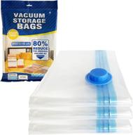 🛍️ premium reusable vacuum storage bags - 3 pack large bags for clothes, comforters, and blankets логотип