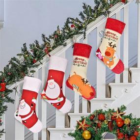 img 1 attached to 🎄 Bstge 4 Pack Personalized Christmas Stockings: 22&#34; Large Xmas Decorations for Family Holiday Party