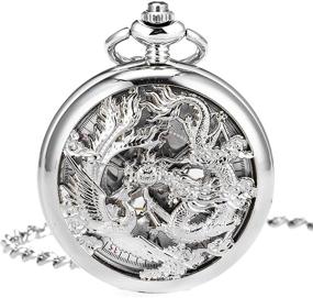 img 4 attached to 🕰️ Antique Mechanical Phoenix Skeleton Men's Watches by ManChDa