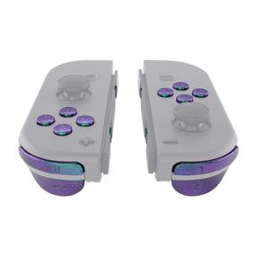 img 1 attached to 🎮 Upgrade Your Nintendo Switch Joy-Con with eXtremeRate Green Purple Chameleon ABXY Direction Keys and Trigger Buttons - Full Set with Tools