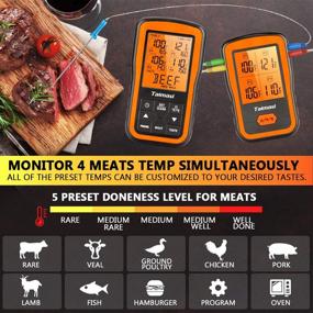 img 3 attached to 🔥 Upgraded Wireless Digital Meat Thermometer - 500FT Remote Range, 4 Probes & Meat Injector - Ideal for Grilling, BBQ, Oven, and Kitchen