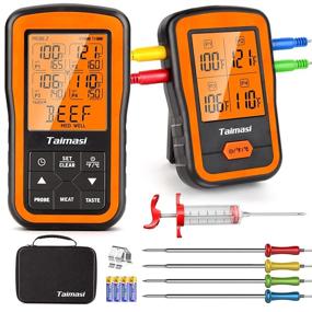 img 4 attached to 🔥 Upgraded Wireless Digital Meat Thermometer - 500FT Remote Range, 4 Probes & Meat Injector - Ideal for Grilling, BBQ, Oven, and Kitchen