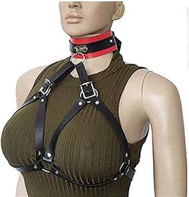 img 2 attached to 🤘 Punk Rock Leather Body Chains: Trendy Black Waist Belt Chain with Tassels - Perfect Beach Body Chain Bra Fashion Harness and Charm Body Accessories