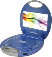 📀 sylvania 7-inch portable dvd player sdvd7046-blue with integrated handle - blue logo