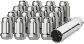 img 4 attached to 🔧 High-Quality 16 Chrome 12x1.5 Closed End Spline Tuner Lug Nuts for Aftermarket Wheels