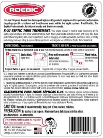 img 3 attached to 🚽 Roebic K-37-Q Septic Tank Treatment: Powerful Clog Remover with Green Bacterial Enzymes | Safe for Toilets | 1-Year Effectiveness | 32 Fl Oz