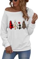 👚 senfure women's one shoulder long sleeve sweatshirt with funny print - fall thin pullover top logo