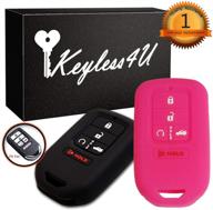 🔑 keyless4u 2pcs silicone key fob full case cover for honda accord civic cr-v crv pilot - protection for a2c81642600 key - black rose logo