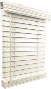 img 4 attached to 🪟 US Window And Floor 2" Faux Wood Cordless Window Blinds, Inside Mount, Smooth White - 22.5 x 72