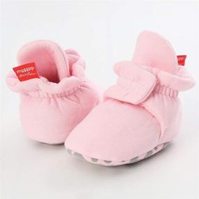 img 1 attached to 👶 BEBARFER Non-Skid Stay On Booties for Newborn Baby Boys and Girls - First Walker Crib Shoes with Stay-On Slippers Socks