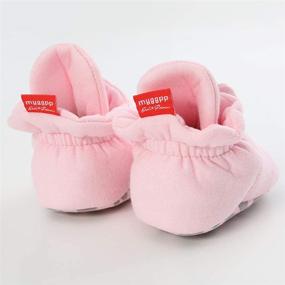 img 2 attached to 👶 BEBARFER Non-Skid Stay On Booties for Newborn Baby Boys and Girls - First Walker Crib Shoes with Stay-On Slippers Socks