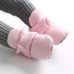 img 3 attached to 👶 BEBARFER Non-Skid Stay On Booties for Newborn Baby Boys and Girls - First Walker Crib Shoes with Stay-On Slippers Socks