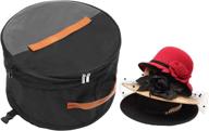 🎩 large pop up hat box organizer with lid for travel - round hat storage box for women & men - stuffed toy and accessories storage organizer, black логотип