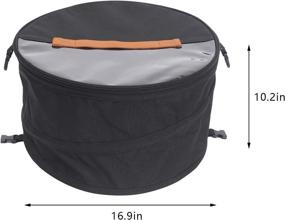 img 3 attached to 🎩 Large Pop Up Hat Box Organizer with Lid for Travel - Round Hat Storage Box for Women & Men - Stuffed Toy and Accessories Storage Organizer, Black