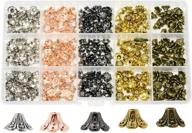 📿 375 pcs bulk assorted metal bead caps for jewelry making by mandala crafts - cap beads for bracelets, necklaces, and earrings in 5 colors - 9x4mm size logo