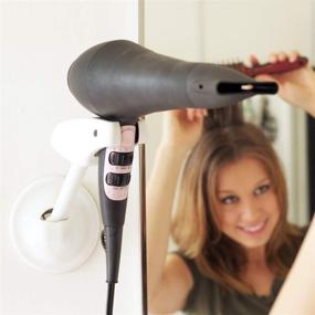 img 3 attached to Enhanced Bestie Hair Dryer Holder - Effortless Hands-Free Blow Drying with Flexible Arm, Secure Wall Mount or Temporary Suction Mount to Mirror