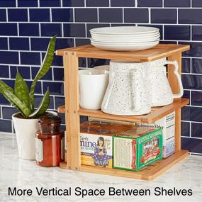 img 2 attached to 🎍 Bamboo Corner Shelf - Multi-tier Organizer for Kitchen, Pantry, and Bathroom Storage