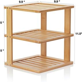 img 1 attached to 🎍 Bamboo Corner Shelf - Multi-tier Organizer for Kitchen, Pantry, and Bathroom Storage