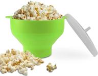 🍿 green silicone microwave popcorn popper - bpa free collapsible hot air popcorn maker bowl for microwave or oven - dishwasher safe – tahoe trail логотип