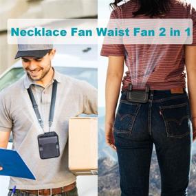 img 3 attached to 🌬️ SLENPET Portable Waist Clip Fan with Long-lasting 6000mAh Battery, Necklace Fan with 23 Hours All-day Working Time, 3 Speeds, 5100RPM Strong Airflow, Hands-free Belt Fan for Outdoor Work, Farming, Hiking, Camping