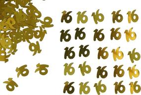 img 2 attached to 🎉 Add Glamour to Your 16th Anniversary/Birthday Celebration with Gold Number 16 Sequins Confetti – DIY Crafts & Party Supplies