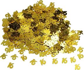 img 3 attached to 🎉 Add Glamour to Your 16th Anniversary/Birthday Celebration with Gold Number 16 Sequins Confetti – DIY Crafts & Party Supplies