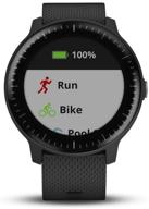 восстановленные часы с gps-навигацией и музыкальным хранилищем garmin vívoactive 3 music - черный, поддержка spotify логотип