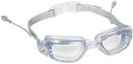 👓 anti-fog swim goggles with ear plugs - adjustable straps for men & women logo