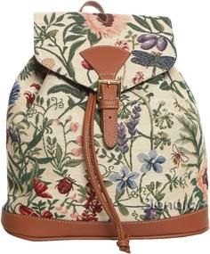 img 4 attached to Signare Tapestry Sunflower Butterfly Dragonfly Backpacks for Casual Daypacks