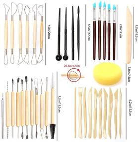 img 2 attached to 🔨 LAMPTOP 61-Piece Pottery and Polymer Clay Tools Set – Steel Tip Tools with Wooden Handles for Pottery Modeling, Carving, and Ceramics