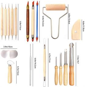 img 3 attached to 🔨 LAMPTOP 61-Piece Pottery and Polymer Clay Tools Set – Steel Tip Tools with Wooden Handles for Pottery Modeling, Carving, and Ceramics