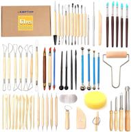 🔨 lamptop 61-piece pottery and polymer clay tools set – steel tip tools with wooden handles for pottery modeling, carving, and ceramics logo