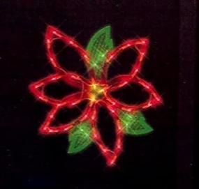 img 2 attached to 🌺 17-Inch Lighted Christmas Poinsettia Window Silhouette Decoration with Impressive Impact