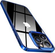 📱 torras crystal clear iphone 13 pro max case – non-yellowing, slim ultra-thin silicone tpu, shockproof, 6.7 inch, glossy blue logo