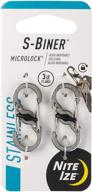 🔒 nite ize s-biner microlock: secure locking key holder in stainless-steel - 2-pack logo