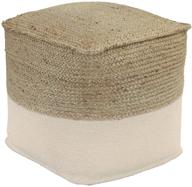 🪑 ashley sweed valley braided square pouf ottoman: stylish 19x19 inches, white & beige design логотип