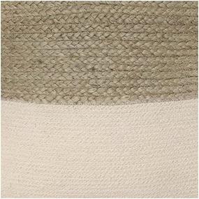 img 1 attached to 🪑 Ashley Sweed Valley Braided Square Pouf Ottoman: Stylish 19x19 Inches, White & Beige Design