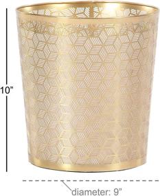 img 2 attached to 🗑️ CosmoLiving by Cosmopolitan 57416: Chic Metallic Gold Pierced Metal Waste Basket with Geometric Pattern – Glam Style Décor at 9” x 10”