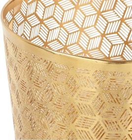 img 1 attached to 🗑️ CosmoLiving by Cosmopolitan 57416: Chic Metallic Gold Pierced Metal Waste Basket with Geometric Pattern – Glam Style Décor at 9” x 10”