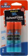 🎨 elmer's washable gel school glue sticks: mess-free application, 0.28 oz each, 2 sticks per pack (e518) logo