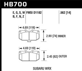 img 1 attached to Hawk Performance HB700F.562 HPS Дисковая тормозная накладка: улучшенная производительность и долговечность