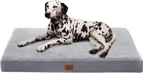 img 4 attached to 🛏️ Eterish Grey Orthopedic Dog Bed - Medium & Large Dogs, Egg-Crate Foam Pet Bed with Removable Cover, Machine Washable