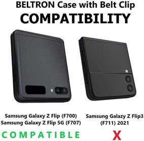 img 3 attached to 📱 Premium BELTRON Galaxy Z Flip 2020 Case: Snap-On Cover with Belt Holster Combo, Kickstand, and Purple Finish - Compatible with SM-F700/SM-F707 (NOT Z FLIP 3)