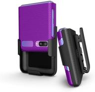 📱 premium beltron galaxy z flip 2020 case: snap-on cover with belt holster combo, kickstand, and purple finish - compatible with sm-f700/sm-f707 (not z flip 3) logo