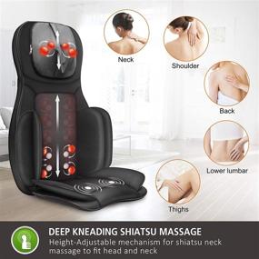img 3 attached to 🪑 Snailax Shiatsu Full Body Massage Chair Pad with Heat, Compression, and Kneading - Portable Chair Massagers for Back, Neck, and Shoulder