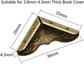 img 2 attached to 📚 Anmeilexst 50 Pcs Bronze Metal Book Corner Protector – Ideal for Albums, Books, Notebooks, Scrapbooks, Folders, and More!