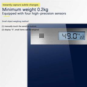 img 3 attached to 🚿 SVYHUOK Talking Bathroom Scale, Glass Electronic Platform, Visual & Voice Display, High Precision LCD, LBS & KG Measurement (Blue)