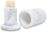 🪥 jimei marble toothpick holder with lid - porcelain toothpick dispenser box for cocktail sticks, cotton swabs, and home storage logo