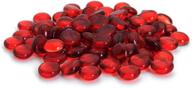 🔴 red glass flat marbles stones rocks - perfect party table scatter, wedding centerpieces decor, aquarium pebbles, vase filler gems - 5 lbs (approx 500 pcs) логотип