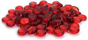 img 4 attached to 🔴 Red Glass Flat Marbles Stones Rocks - Perfect Party Table Scatter, Wedding Centerpieces Decor, Aquarium Pebbles, Vase Filler Gems - 5 LBS (Approx 500 pcs)